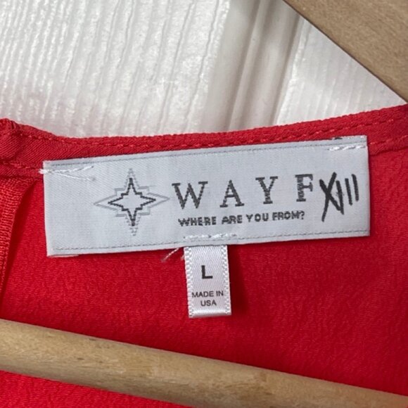 WAYF | Women's Coral Long Sleeve Crepe Lightweight Shift Dress | Size L - Picture 9 of 13